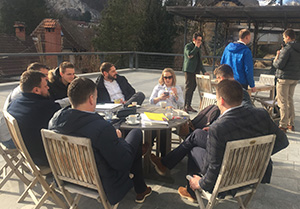 participants drinking coffee